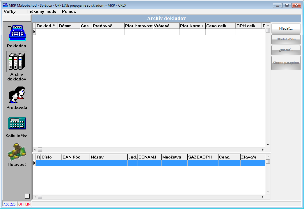 Archiv dokladů Archív dokladov